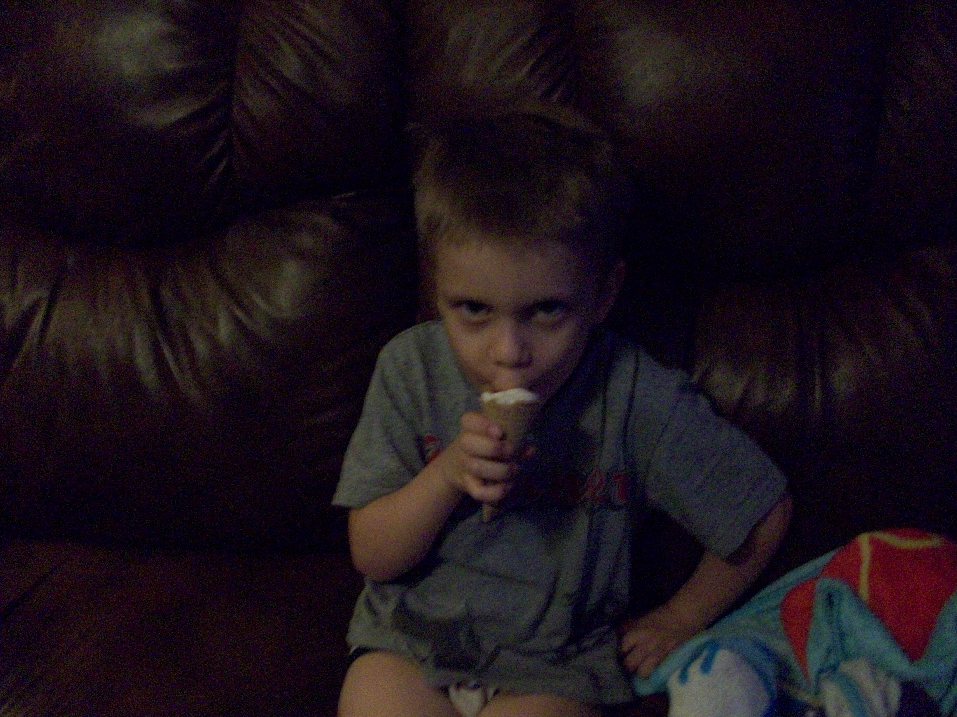 He prefers the sugar cones!